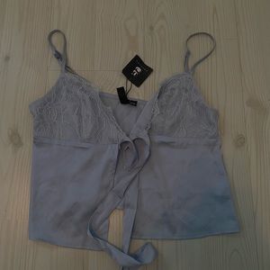 Garage light blue lace top